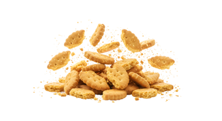 pile of Biscuits on white background 