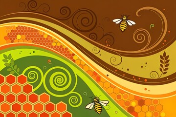 Background on a honey theme