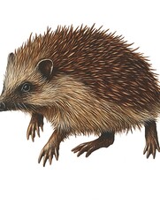 Hedgehog Profile, Studio Shot, White Background