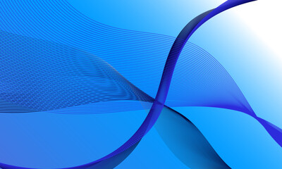 blue smooth lines wave curves on soft gradient abstract background