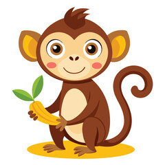 monkey with a bananna vector 