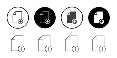 Add file icon Symbol line set