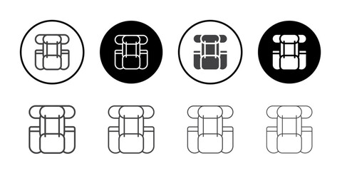 Backpack icon Symbol line set