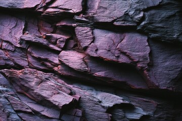 A close-up shot revealing the intricate details of weathered rock formations, the surface etched with geological history, showcasing a symphony of natural color.