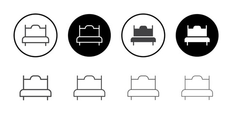Bed icon Symbol line set