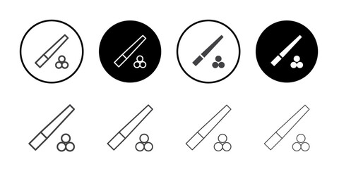 billiard cue balls icon Symbol line set