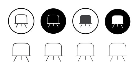 Black board icon Symbol line set