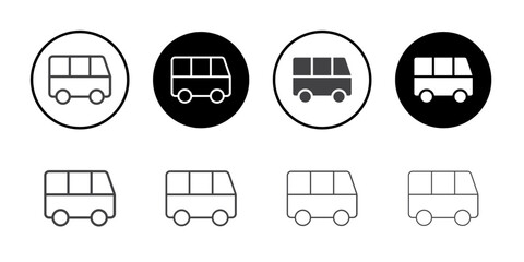 Bus icon Symbol line set