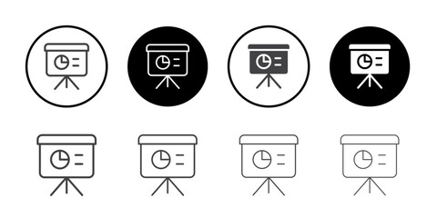 Business presentation icon Symbol line set