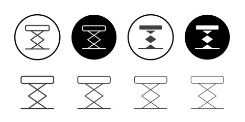 Car lifter icon Symbol line set