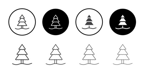 Christmas tree Symbol line set