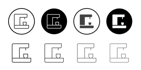 Coffee machine icon Symbol line set