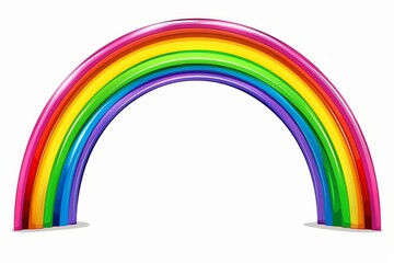 cartoon bright rainbow on white background