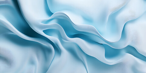 Obraz premium Softly Draped Light Blue Fabric: Gentle Waves and Smooth Textile Texture
