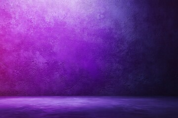 A striking textured wall of varying shades of purple and blue is gently illuminated, creating a sense of mystery and depth.
