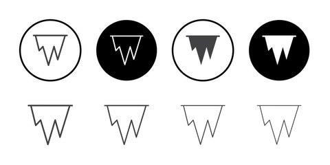Icicle icon Symbol line set