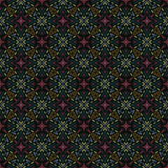 Abstract Ikat geometric pattern with black background