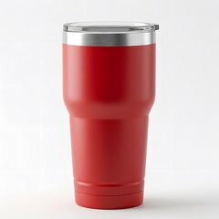 Red insulated tumbler product photography