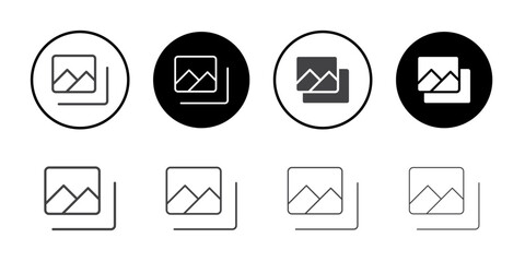 Pictures icon Symbol line set