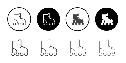 Skating shoes icon Symbol line set