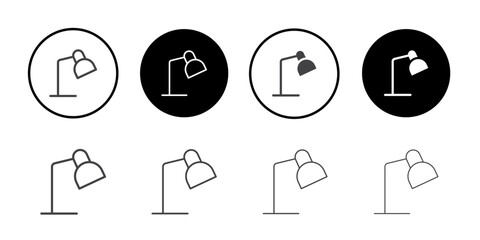 Table lamp icon Symbol line set