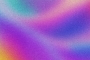 Iridescent pastel gradient with vibrant spectrum hues in purple, blue, pink. Dreamy 90s, Y2K aesthetic, fluid wave pattern. Holographic Backgrounds, digital art, tranquil designs. Lo-fi grain noise