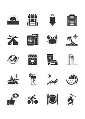 set of travel icons, summer vacation, trip