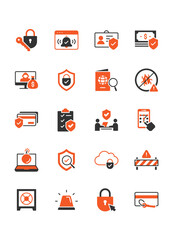 set of security icons, shield, protection