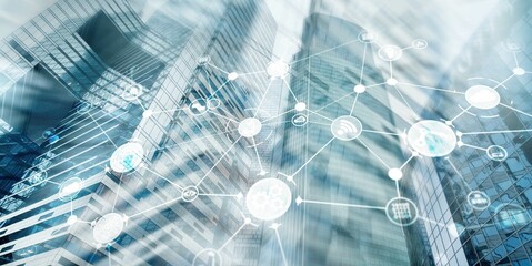 Industry 5.0. Business Finance Technology. Mixed Media Abstract Background