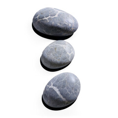 loating Smooth Gray Pebbles &ndash; Repeating Zen Stones on Transparent