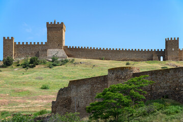 Exterior walls of the ancient Genoese fortress. Sudak, Crimea
