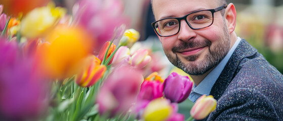 A close-up shot of vibrant spring flowers
