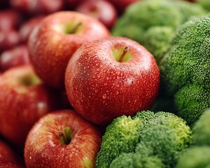 Fresh Apples  Broccoli Produce.