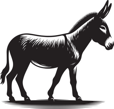 recommend clip art: A silhouette donkey illustration