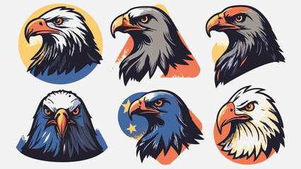Majestic Eagle Heads Six Vintage Illustrations of Birds of Prey