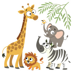 Fototapeta premium set of cartoon animals