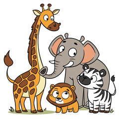 set of cartoon animals