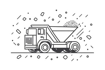 Dump Truck Illustration, Abstract Background