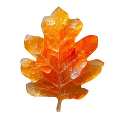 Fototapeta premium Png of A vibrant orange oak leaf showcasing intricate details and natural beauty against a clean background.