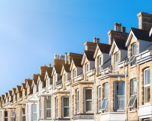 Houses – Street of traditional terraced homes in neighbourhood
