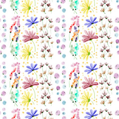 Seamless floral pattern watercolors