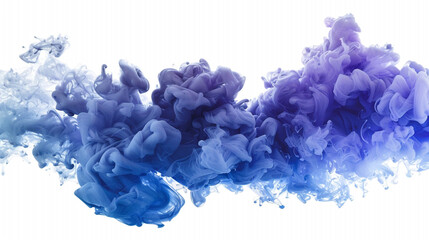 Obraz premium Liquid Pigment Symphony: Deep Blue and Violet Acrylic Paint Creates Abstract and Flowing Forms as it Disperses Through Clear Water.