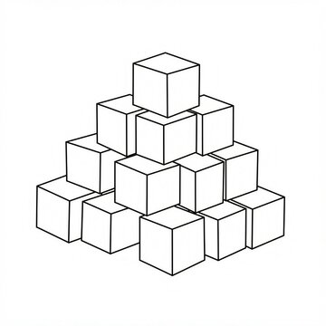 Fototapeta 3d cubes sketch 