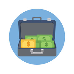 Briefcase with Money Icon