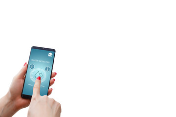 Water leak sensor alert, smart water sensor can automatically shut off a solenoid valve.