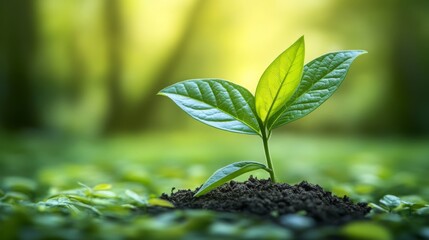 World Environment Day Tree Planting Campaigns: Tree Sapling and Soil Layers Border Frame