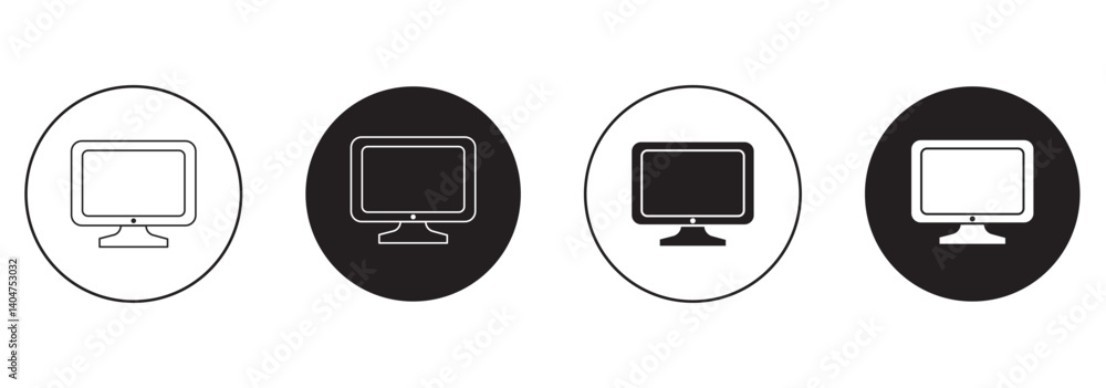 Poster computer icon set. computer monitor icon vector.