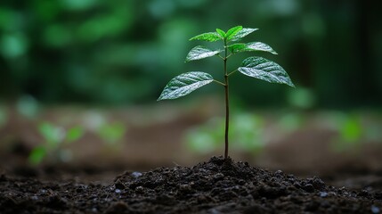 Border Frame of Tree Sapling and Soil Layers with Copy Space for World Environment Day Tree Planting Campaigns - Excellent for Eco-Friendly Photo Stock Concepts