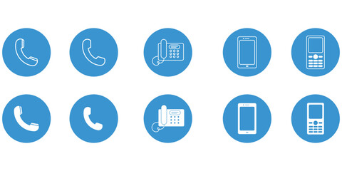 Phone icon set  collection. Call sign. Vector . 