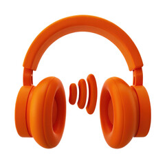 Bright orange headphones featuring cushioned ear pads and a sleek design, ideal for listening to music and enjoying high-quality sound.